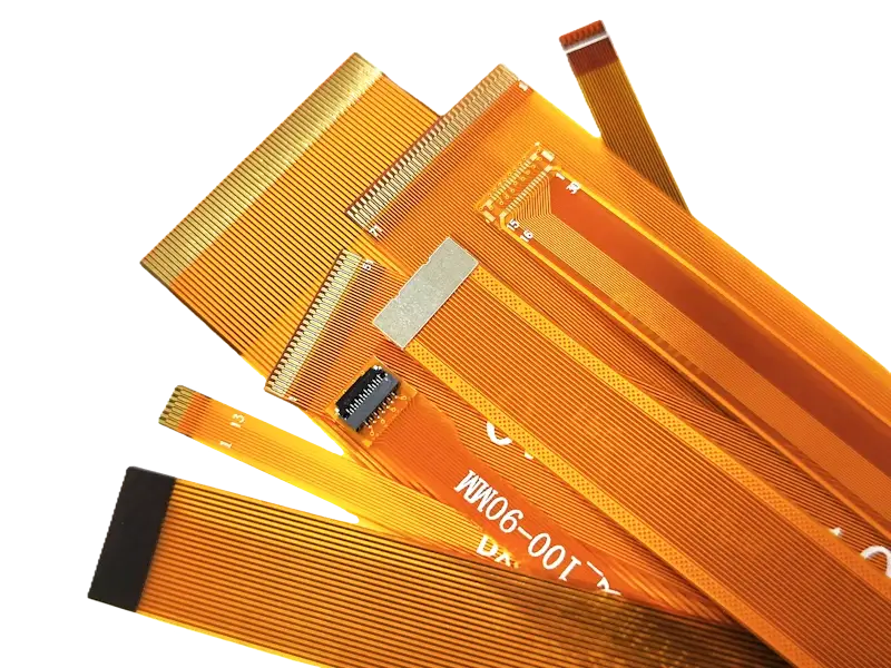Flex cable PCBs with various stiffeners and connectors